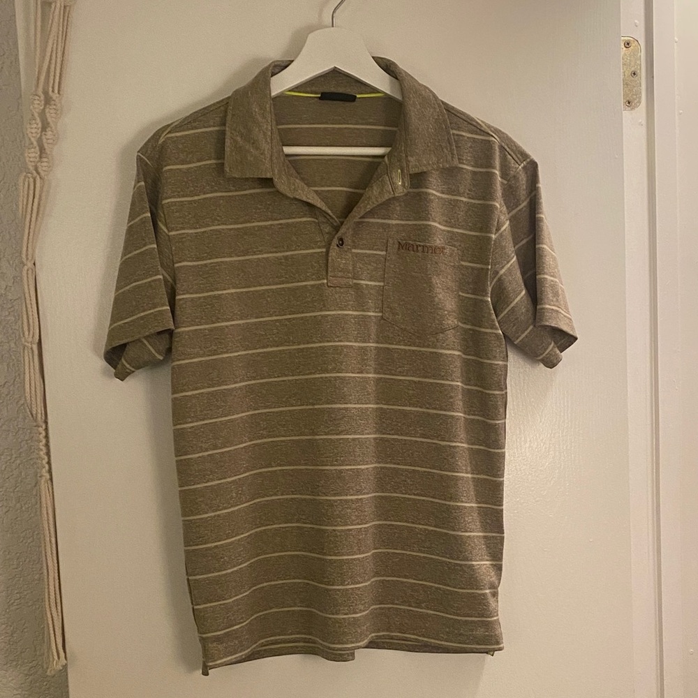 Marmot Men's Brown Striped golf Shirt